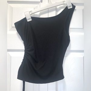 One Shoulder Tank with Side Cutout